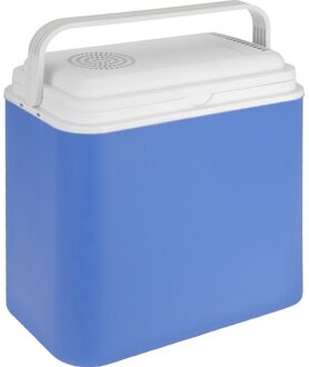 Elektrische koelbox - blauw - 24 liter - 12 volt - kunststof - auto koelboxen