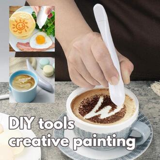Elektrische Latte Art Pen Voor Koffie Cake Spice Pen Taart Decoratie Pen Koffie Carving Pen Bakken Gebak Gereedschap Keuken Gereedschap