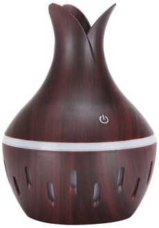 Elektrische Luchtbevochtiger Essentiële Aroma Olie Diffuser Houtnerf Luchtbevochtiger Usb Mini Mist Maker Led Licht licht Wood Grain