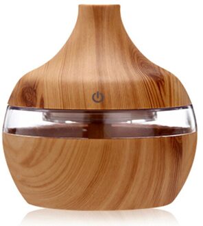 Elektrische Luchtbevochtiger Essentiële Aroma Olie Diffuser Ultrasone Houtnerf Luchtbevochtiger Usb Mini Mist Maker Led Licht Voor 1