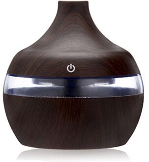 Elektrische Luchtbevochtiger Essentiële Aroma Olie Diffuser Ultrasone Houtnerf Luchtbevochtiger Usb Mini Mist Maker Led Licht Voor 2