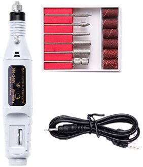 Elektrische Manicure Kit Nail File Remover Elektrische Nail Boor Filing Machine Pedicure Kit Met 6 Nail Boor Voor Nagels zilver