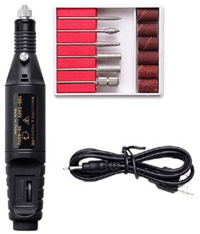 Elektrische Manicure Kit Nail File Remover Elektrische Nail Boor Filing Machine Pedicure Kit Met 6 Nail Boor Voor Nagels zwart