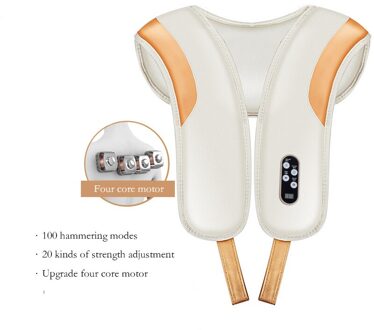 Elektrische Massage Cape Nek En Back Massager Shiatsu Cervicale Massager Voor Nek Massage Verlichten Vermoeidheid Massage Sjaal 4 core motor oranje