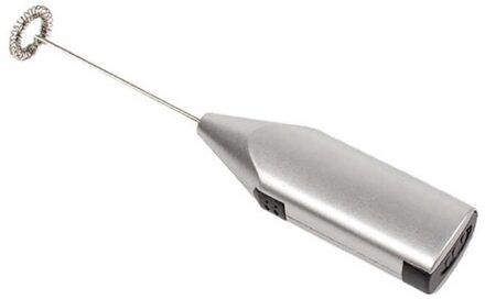 Elektrische Melkopschuimer Ei Beaterfrothy Blend Snorhaar Keuken Drinken Foamer Whisk Mixer Stirrer Koffie Cappuccino Creamer Garde Zilver