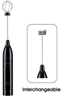 Elektrische Melkopschuimer Handheld Mixer Garde Oplaadbare Mini Blender Met Verwisselbare Frother En Garde Eiklopper zwart