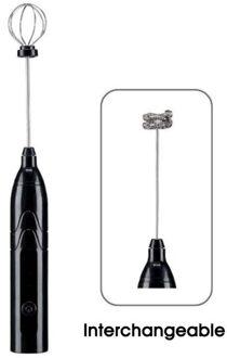 Elektrische Melkopschuimer Handheld Mixer Garde Oplaadbare Mini Blender Met Verwisselbare Frother En Garde Eiklopper zwart