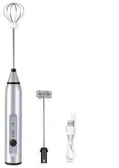 Elektrische Melkopschuimer Usb Oplaadbare Eiklopper 3 Snelheid Schuim Maker Handheld Garde Dranken Mixer 4 Kleuren Sliver