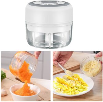 Elektrische Mini Knoflook Chopper Slicer, Draadloze Draagbare Voedsel Chopper Processor Voor Thuis Keuken Rv Camper Camping Picknick 100ml wit