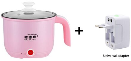 Elektrische Mini Rijstkoker Multi + Fornuis Huishouden Voor Pot Keuken Koken En Koekenpan Steak Voor Dormitoy Kantoor Fornuis 220V pink2