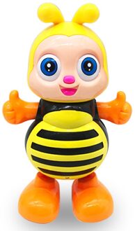 Elektrische Musical Dancing Bee Cartoon Robot Led Knipperlicht Sing Dance Intelligente Interactieve Elektronische Huisdieren Muziek Speelgoed geel