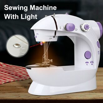 Elektrische Naaimachine Eenvoudige Super Licht Mini Draagbare Huishoudelijke Nachtlampje Voetpedaal Rechte Lijn Hand Tafel Twee Draad UK plug