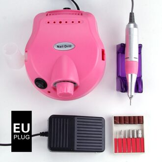 Elektrische Nail Boor 30000 Freesmachine Nagelvijl Polijstmachine Keramische Cutter Boren Manicure Machine Set Pedicure Cutters roze EU plug