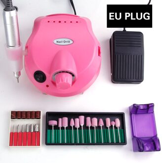 Elektrische Nail Boor 30000 Freesmachine Nagelvijl Polijstmachine Keramische Cutter Boren Manicure Machine Set Pedicure Cutters roze reeks EU plug