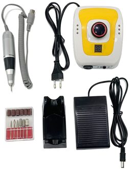 Elektrische Nail Boor Machine 65W 35000Rpm Nail Art Equipment Manicure Machine Accessoire Elektrische Nagelvijl Nail Boor tool geel