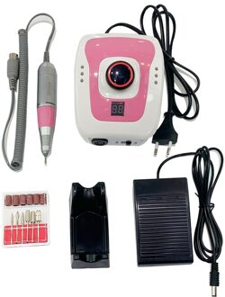 Elektrische Nail Boor Machine 65W 35000Rpm Nail Art Equipment Manicure Machine Accessoire Elektrische Nagelvijl Nail Boor tool roze