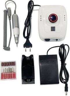 Elektrische Nail Boor Machine 65W 35000Rpm Nail Art Equipment Manicure Machine Accessoire Elektrische Nagelvijl Nail Boor tool wit