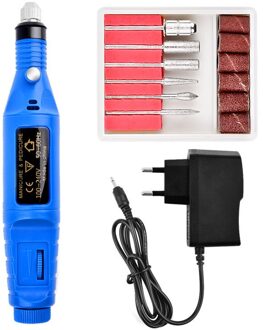Elektrische Nail Boor Machine Polish Slijpen Nail Art Manicure Hulpmiddel Exfoliërende Professionele Nail Art Blauw