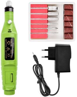 Elektrische Nail Boor Machine Polish Slijpen Nail Art Manicure Hulpmiddel Exfoliërende Professionele Nail Art groen