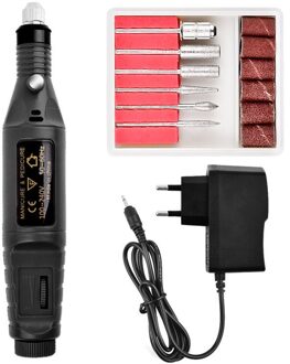Elektrische Nail Boor Machine Polish Slijpen Nail Art Manicure Hulpmiddel Exfoliërende Professionele Nail Art zwart