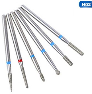 Elektrische Nail Boren Diamant Keramische Frezen Nail Cuticle Cutter Manicure Tips Nagellak Verwijderen File Tool 6 stks/set H02