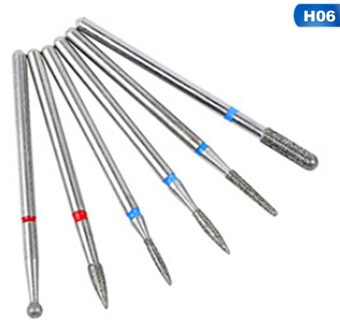 Elektrische Nail Boren Diamant Keramische Frezen Nail Cuticle Cutter Manicure Tips Nagellak Verwijderen File Tool 6 stks/set H06