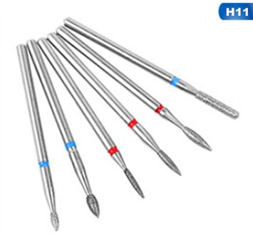 Elektrische Nail Boren Diamant Keramische Frezen Nail Cuticle Cutter Manicure Tips Nagellak Verwijderen File Tool 6 stks/set H11