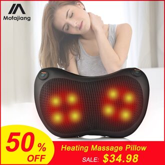 Elektrische Oplaadbare Verwarming Massage Kussen Schouder Terug Kneden Ontspanning Massager Triggerpoint Therapie Cervicale Massager US plug