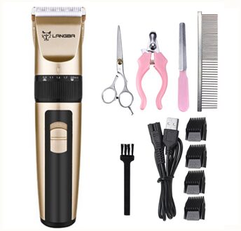 Elektrische Pet Hair Trimmer Oplaadbare Hond Kat Geluidsarme Tondeuse Grooming Scheerapparaat Cut Machine Set
