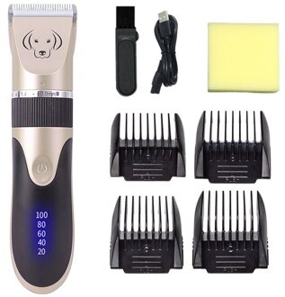 Elektrische Pet Hair Trimmer Scheerapparaat Oplaadbare Hond Kat Geluidsarme Tondeuse Grooming Scheerapparaat Cut Machine Set Huisdier clipper groen