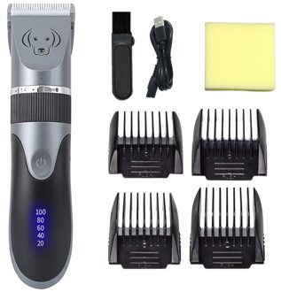 Elektrische Pet Hair Trimmer Scheerapparaat Oplaadbare Hond Kat Geluidsarme Tondeuse Grooming Scheerapparaat Cut Machine Set Huisdier clipper paars