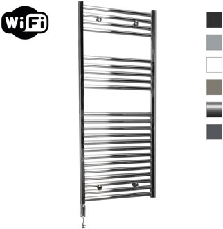 Elektrische Radiator Sanicare HWV Met Wifi 111,8x45 cm Chroom 435W Met Thermostaat Chroom Linksonder