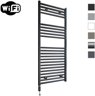 Elektrische Radiator Sanicare HWV Met Wifi 111,8x45 cm Mat Zwart 596W Met Thermostaat Zwart Linksonder