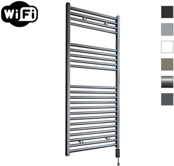 Elektrische Radiator Sanicare HWV Met Wifi 111,8x60 cm Gunmetal 730W Met Thermostaat Zwart Rechtsonder