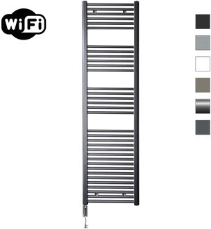 Elektrische Radiator Sanicare HWV Met Wifi 172x45 cm Gunmetal 920W Met Thermostaat Chroom Linksonder