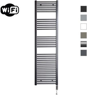 Elektrische Radiator Sanicare HWV Met Wifi 172x45 cm Gunmetal 920W Met Thermostaat Chroom Rechtsonder