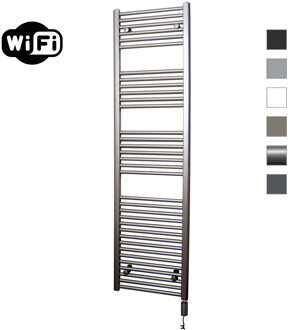 Elektrische Radiator Sanicare HWV Met Wifi 172x45 cm Inox Look 920W Met Thermostaat Zwart Rechtsonder Chroom