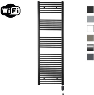 Elektrische Radiator Sanicare HWV Met Wifi 172x45 cm Mat Zwart 920W Met Thermostaat Zwart Rechtsonder