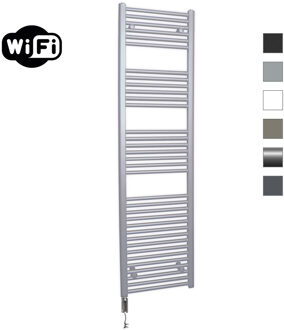 Elektrische Radiator Sanicare HWV Met Wifi 172x45 cm Zilver Grijs 920W Met Thermostaat Chroom Linksonder