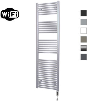 Elektrische Radiator Sanicare HWV Met Wifi 172x45 cm Zilver Grijs 920W Met Thermostaat Chroom Rechtsonder