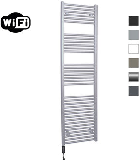 Elektrische Radiator Sanicare HWV Met Wifi 172x45 cm Zilver Grijs 920W Met Thermostaat Zwart Linksonder