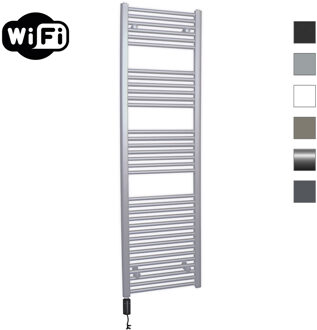 Elektrische Radiator Sanicare HWV Met Wifi 172x60 cm Zilver Grijs 1127W Met Thermostaat Zwart Linksonder