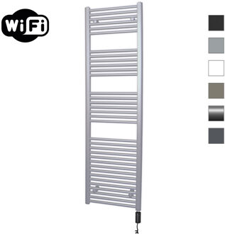 Elektrische Radiator Sanicare HWV Met Wifi 172x60 cm Zilver Grijs 1127W Met Thermostaat Zwart Rechtsonder