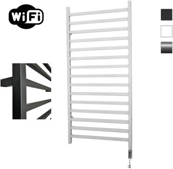 Elektrische Radiator Sanicare HWV - Qubic Met Wifi 126,4x60 cm Wit 773W Met Thermostaat Chroom Rechtsonder