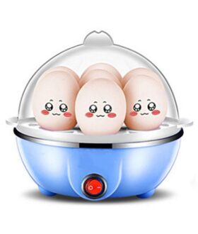 Elektrische Rapid Eierkoker Voedsel Steamer Boiler Mini Rvs Dubbeldeks Thuis Ei Kokend Machine Koken Tool Verwarming blauw single laag