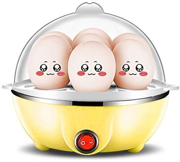 Elektrische Rapid Eierkoker Voedsel Steamer Boiler Mini Rvs Dubbeldeks Thuis Ei Kokend Machine Koken Tool Verwarming geel single laag