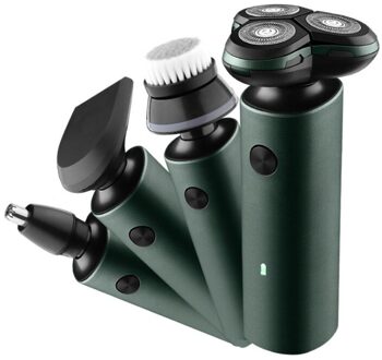 Elektrische Scheermes Scheerapparaat Voor Mannen IPX7 Waterdicht Wasbaar Verwijderbare Precisie Baard Haar Trimmer Rotary Scheerapparaten Scheren Machine 4 IN 1