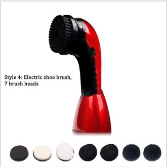 Elektrische Schoen Reinigingsmachine Draagbare Oplaadbare Oliën Waxen Polijsten 5/7 Opzetborstels One-Touch Schakelaar stijl 4