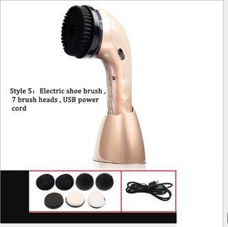 Elektrische Schoen Reinigingsmachine Draagbare Oplaadbare Oliën Waxen Polijsten 5/7 Opzetborstels One-Touch Schakelaar stijl 5