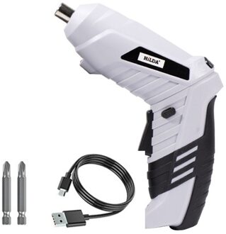 Elektrische Schroevendraaier Accu Multifunctionele Power Boor Gat Lithium Batterij Oplaadbare Schroevendraaier Huishoudelijke Diy Power Tools wit